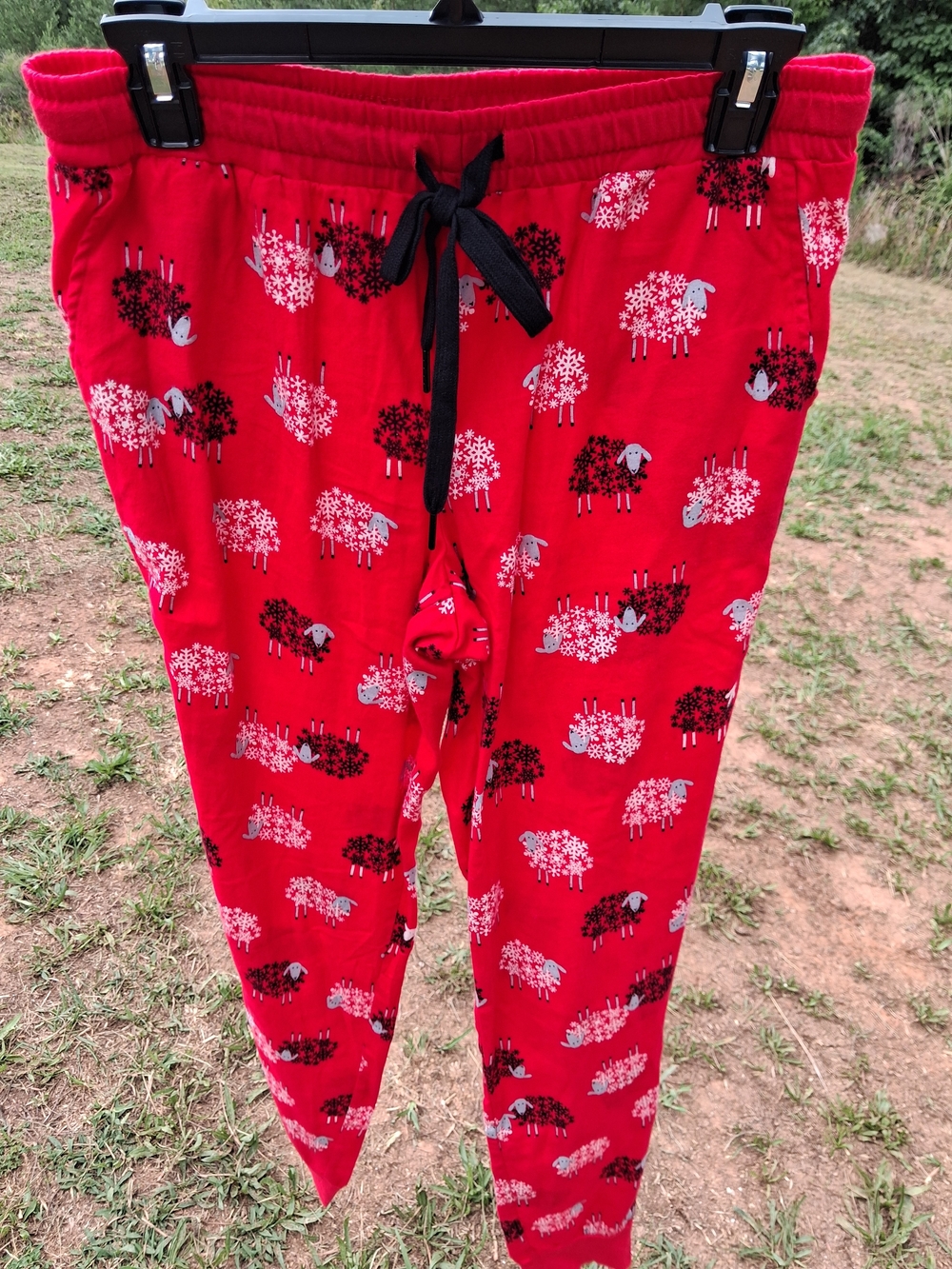 Secret Treasures Red Sheep Print Pajama Pant Elastic Waist Size S (4-6)